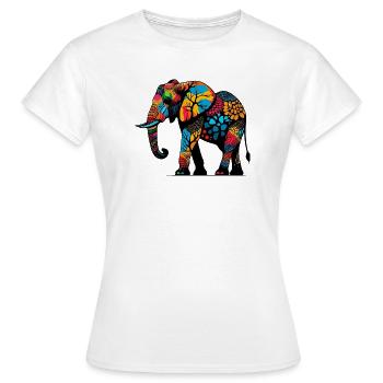 Éléphant - T-shirt Femme - blanc - Devant - AI Model Female 172 dark (172cm)