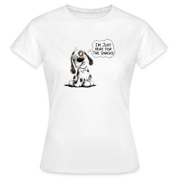 Funny Hund Spruch Snacks - Frauen T-Shirt - Weiß - Vorne - AI Model Female 172 dark (172cm)