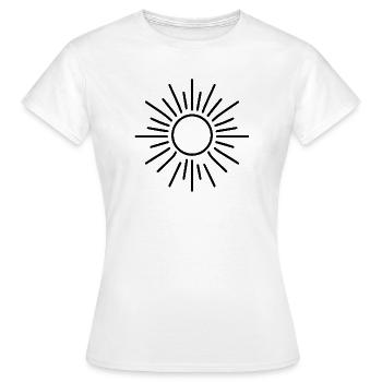 soleil stylisé - T-shirt Femme - blanc - Devant - AI Model Female 172 dark (172cm)