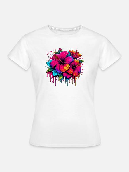 Hibiskusblüten - Frauen T-Shirt - Weiß