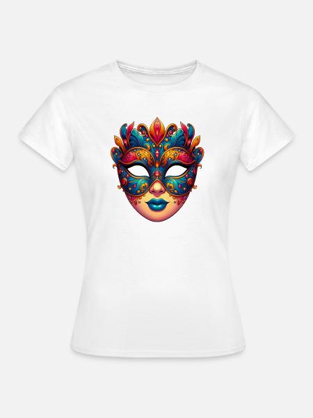 Karnevalsmaske in Venedig - Frauen T-Shirt - Weiß