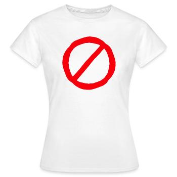Prohibition sign comic style - Women's T-Shirt - white - Front - AI Model Female 172 dark (172cm)