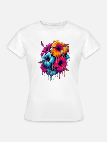 Hibiskusblüten - Frauen T-Shirt - Weiß