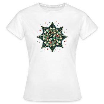 great poinsettia in geometric style - Women's T-Shirt - white - Front - AI Model Female 172 dark (172cm)