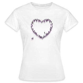 Crowd Heart Cohesion Community Purple - Women's T-Shirt - white - Front - AI Model Female 172 dark (172cm)