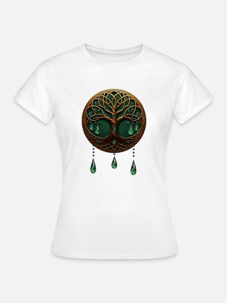 Stilisierter Baum des Lebens - Frauen T-Shirt - Weiß