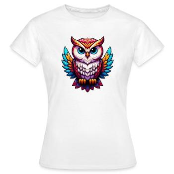 Owl - Women's T-Shirt - white - Front - AI Model Female 172 dark (172cm)