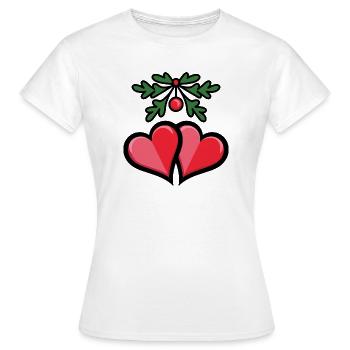 Coeurs de gui romantiques - T-shirt Femme - blanc - Devant - AI Model Female 172 dark (172cm)