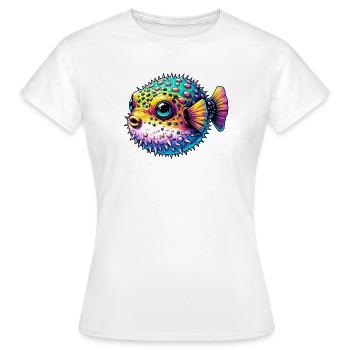Kugelfisch - Frauen T-Shirt - Weiß - Vorne - AI Model Female 172 dark (172cm)