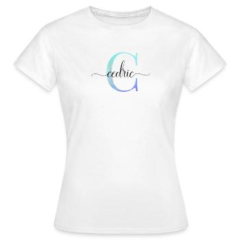 C| Monogramm | Name | Cedric| Watercolor - Frauen T-Shirt - Weiß - Vorne - AI Model Female 172 dark (172cm)