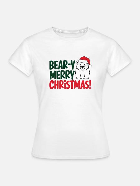 Festliches Bär Weihnachtsdesign - Frauen T-Shirt - Weiß