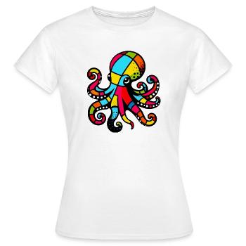 Krake - Frauen T-Shirt - Weiß - Vorne - AI Model Female 172 dark (172cm)