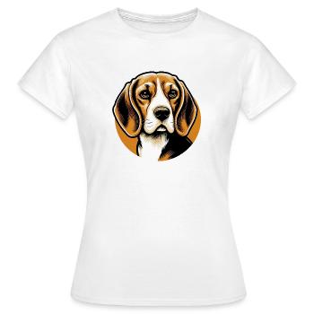 Beagle Hundekopf - Frauen T-Shirt - Weiß - Vorne - AI Model Female 172 dark (172cm)