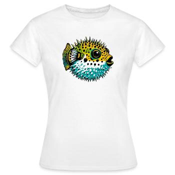 Kugelfisch - Frauen T-Shirt - Weiß - Vorne - AI Model Female 172 dark (172cm)