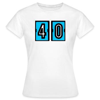 40. 40 JAHRE. 40-JÄHRIGES JUBILÄUM. 40-JÄHRIGES JUBILÄUM. - Frauen T-Shirt - Weiß - Vorne - AI Model Female 172 dark (172cm)