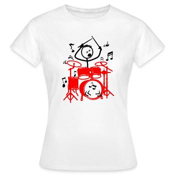 Stickmen batteur rouge - T-shirt Femme - blanc - Devant - AI Model Female 172 dark (172cm)