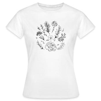 Croquis de fleurs - T-shirt Femme - blanc - Devant - AI Model Female 172 dark (172cm)