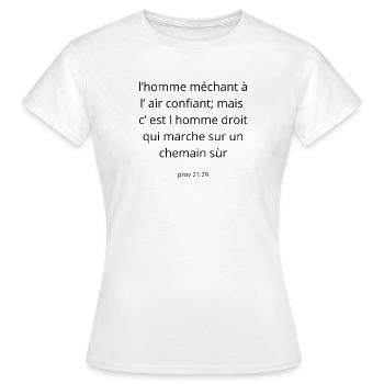 Proverbe - T-shirt Femme - blanc - Devant - AI Model Female 172 dark (172cm)