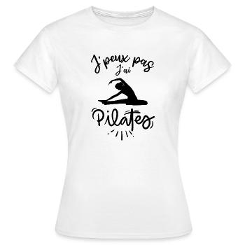 Je peux pas j ai pilates - T-shirt Femme - blanc - Devant - AI Model Female 172 dark (172cm)