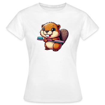 Bieber - Frauen T-Shirt - Weiß - Vorne - AI Model Female 172 dark (172cm)
