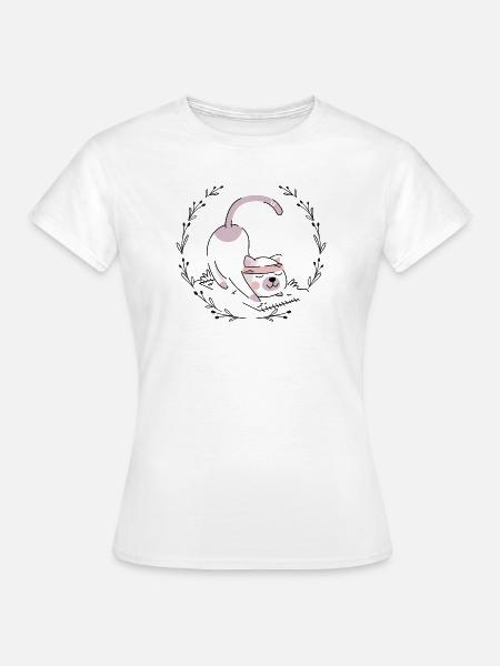 Rosa Welpe Augenbinde Charm - Frauen T-Shirt - Weiß