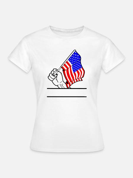 Flagge USA transparenter Fausttextraum - Frauen T-Shirt - Weiß