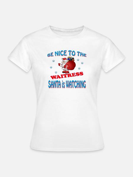 SANTA WAITRESS - Frauen T-Shirt - Weiß