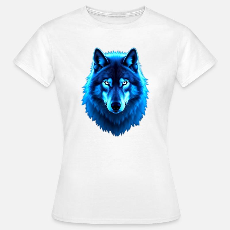 Blue wolf glow - Women's T-Shirt - white
