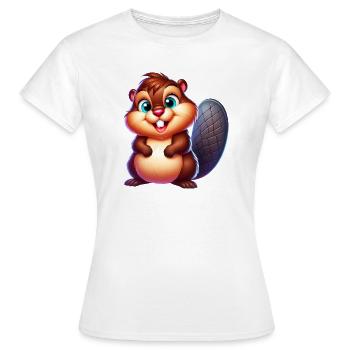 Bieber - Frauen T-Shirt - Weiß - Vorne - AI Model Female 172 dark (172cm)