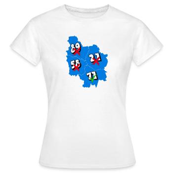 Région Bourgogne - T-shirt Femme - blanc - Devant - AI Model Female 172 dark (172cm)