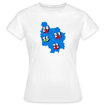 Région Bourgogne - T-shirt Femme - blanc - Devant - AI Model Female 172 dark (172cm)