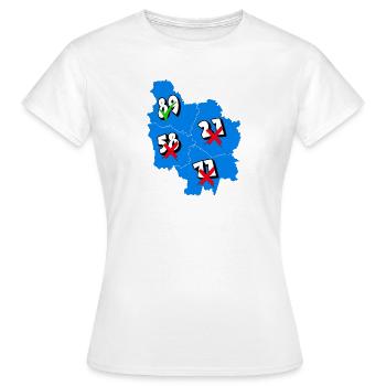 Région Bourgogne - T-shirt Femme - blanc - Devant - AI Model Female 172 dark (172cm)