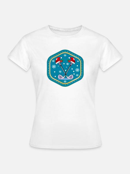 WEIHNACHTSFEIER GOLFPLÄTZE GOLFSPIELEN - Frauen T-Shirt - Weiß