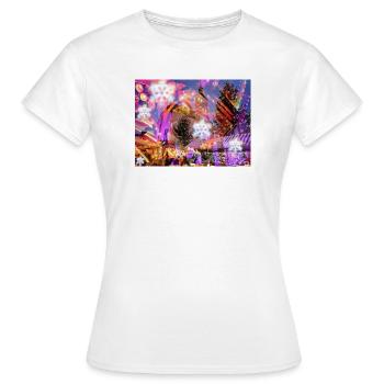 Marché de Noël impression, Joyeux Noël - T-shirt Femme - blanc - Devant - AI Model Female 172 dark (172cm)