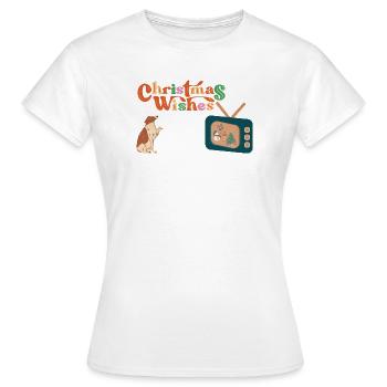 Hund vor dem Fernseher - Frauen T-Shirt - Weiß - Vorne - AI Model Female 172 dark (172cm)