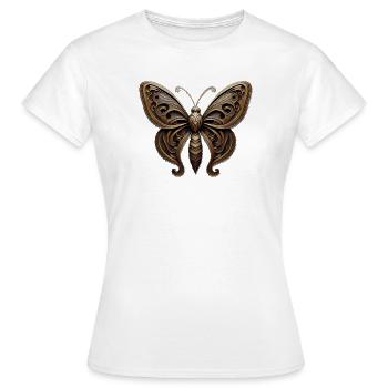Ornement papillon steampunk - T-shirt Femme - blanc - Devant - AI Model Female 172 dark (172cm)