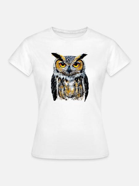 Eule Schleiereule Kauz Uhu Owl Süße Eulen - Frauen T-Shirt - Weiß