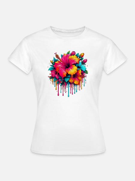 Hibiskusblüten - Frauen T-Shirt - Weiß