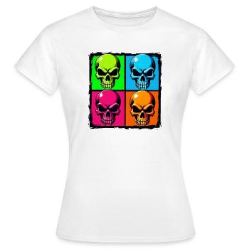 Colourful skulls - Women's T-Shirt - white - Front - AI Model Female 172 dark (172cm)