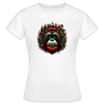 Orang-outan Singe Orang-outan - T-shirt Femme - blanc - Devant - AI Model Female 172 dark (172cm)