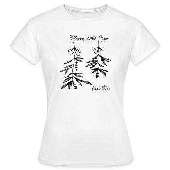 Mistelzweig Weihnachten - Frauen T-Shirt - Weiß - Vorne - AI Model Female 172 dark (172cm)