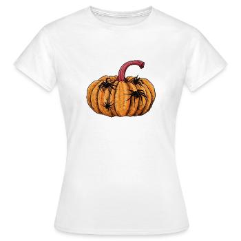 Spuk-Kürbis Spinnenillustration - Frauen T-Shirt - Weiß - Vorne - AI Model Female 172 dark (172cm)