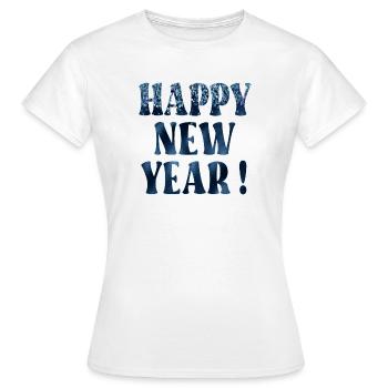 FÊTE DU NOUVEL AN - T-shirt Femme - blanc - Devant - AI Model Female 172 dark (172cm)