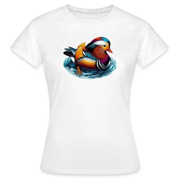 Canard mandarin - T-shirt Femme - blanc - Devant - AI Model Female 172 dark (172cm)