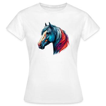 Cheval - T-shirt Femme - blanc - Devant - AI Model Female 172 dark (172cm)