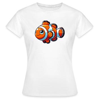 Poisson-clown - T-shirt Femme - blanc - Devant - AI Model Female 172 dark (172cm)
