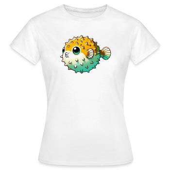 Kugelfisch - Frauen T-Shirt - Weiß - Vorne - AI Model Female 172 dark (172cm)