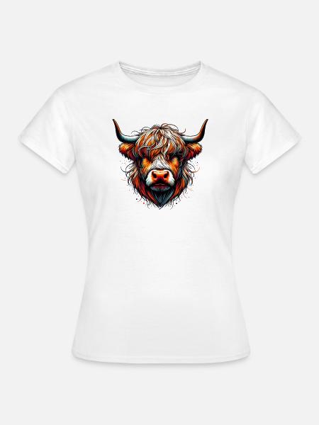 Schottische Hochlandkuh - Frauen T-Shirt - Weiß