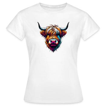 Schottische Hochlandkuh - Frauen T-Shirt - Weiß - Vorne - AI Model Female 172 dark (172cm)