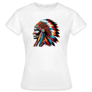 American Indian American - Women's T-Shirt - white - Front - AI Model Female 172 dark (172cm)